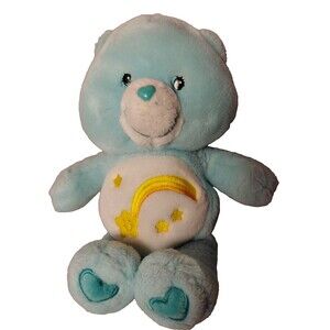 Care Bear Vintage 2002 Wish Bear Shooting Star Mint Green 12 Inch